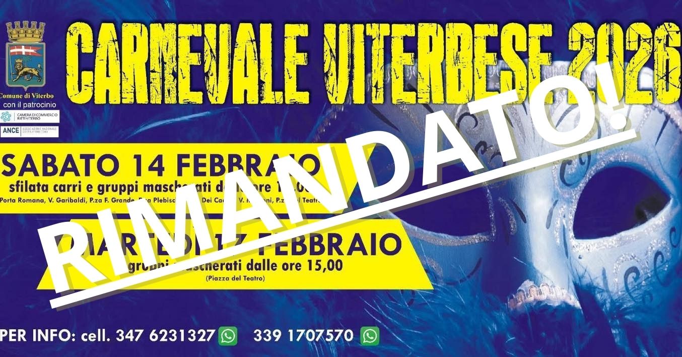Viterbo – Carnevale rimandato: “L’inverno più piovoso a memoria d’uomo”