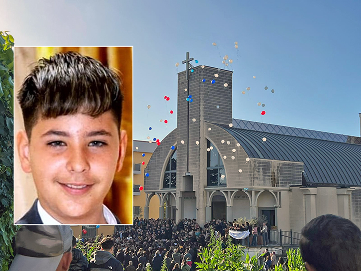 Tarquinia – Palloncini bianchi e blu-granata in cielo per l’ultimo saluto a Gabriele Costantino (FOTO)