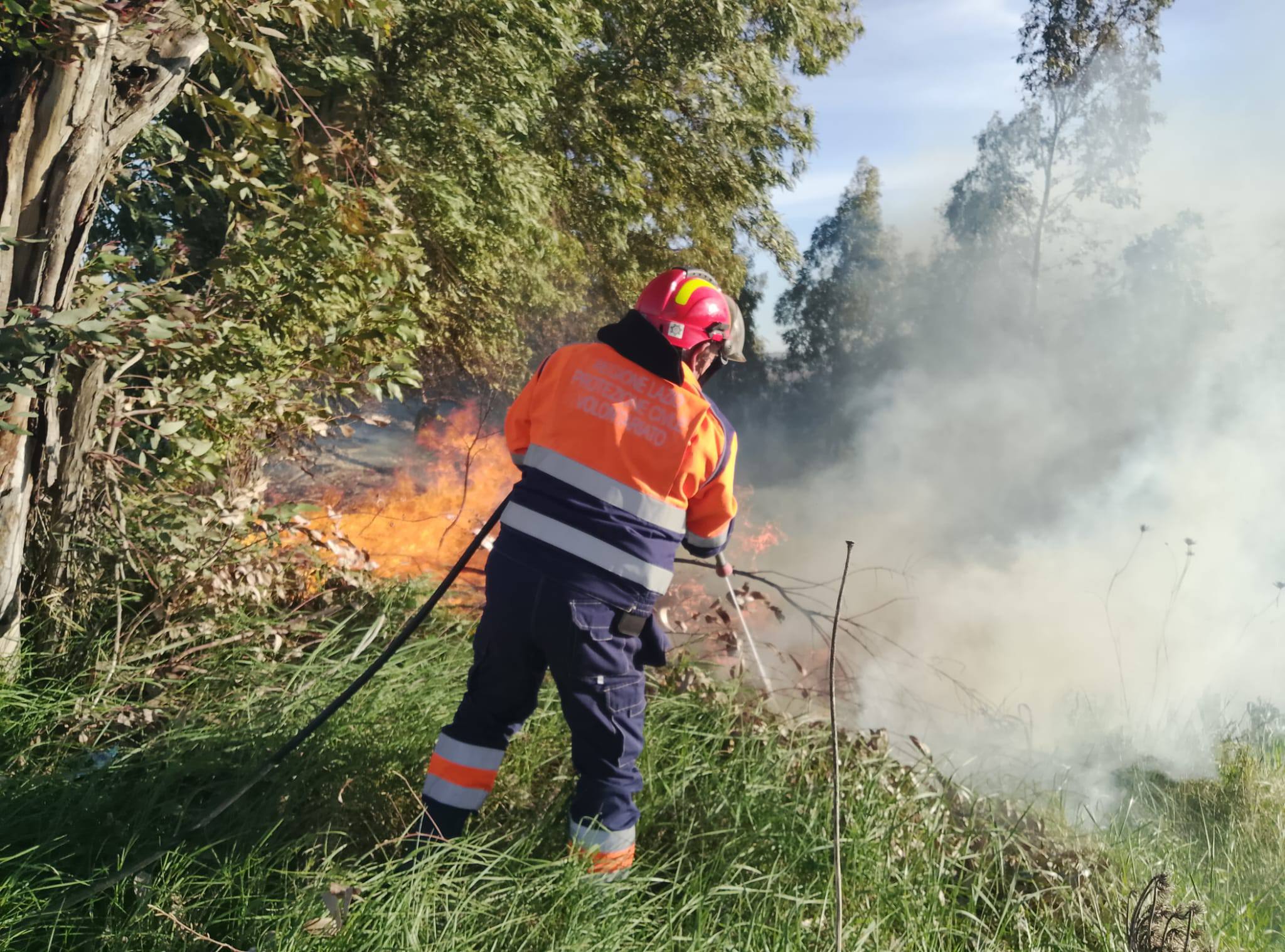 Tarquinia – Incendio a bordo ferrovia: intervento di AEOPC e Vigili del Fuoco (FOTO)