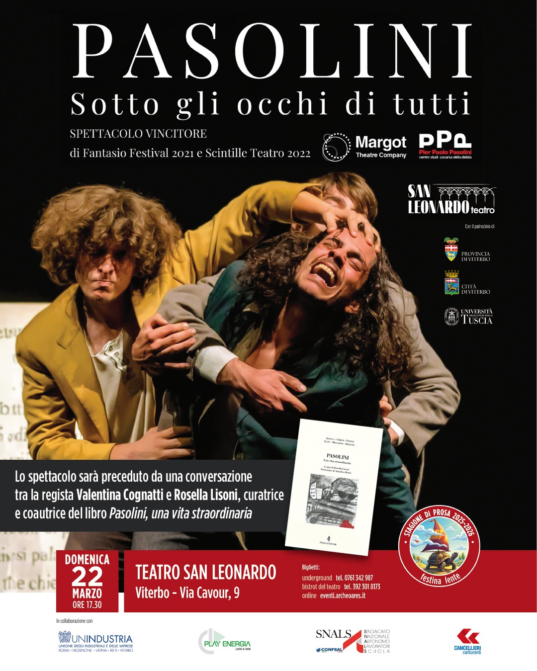 “Pasolini – Sotto gli occhi di tutti”: al San Leonardo una riflessione corale sull’intellettuale