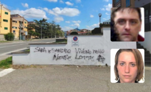 Scritta anarchica a Viterbo: “Vivono nelle nostre lotte” per i due morti nell’esplosione di Roma