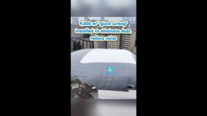 Cina: Guangzhou, maxi airbag da 9.000 m² riduce polvere e rumori nei cantieri