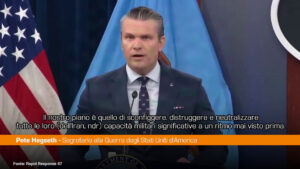 Iran, Hegseth “Distrutta la capacità di costruire missili balistici”