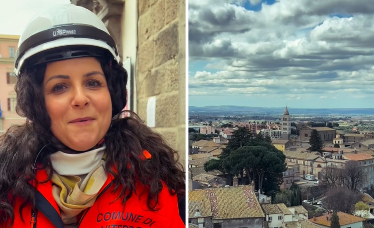 Viterbo – La rinascita della Torre dei Priori, Frontini: “Da quassù un turista si meraviglia, ma un viterbese rimane senza parole” (VIDEO)