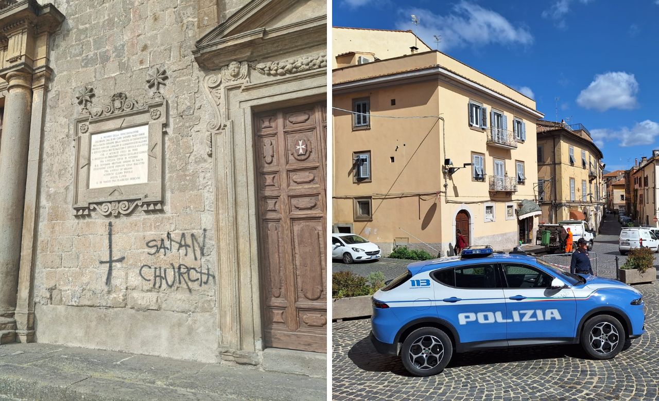 Viterbo – Scritte sataniche sui muri di San Faustino: tre denunciati, il Questore allontana due responsabili