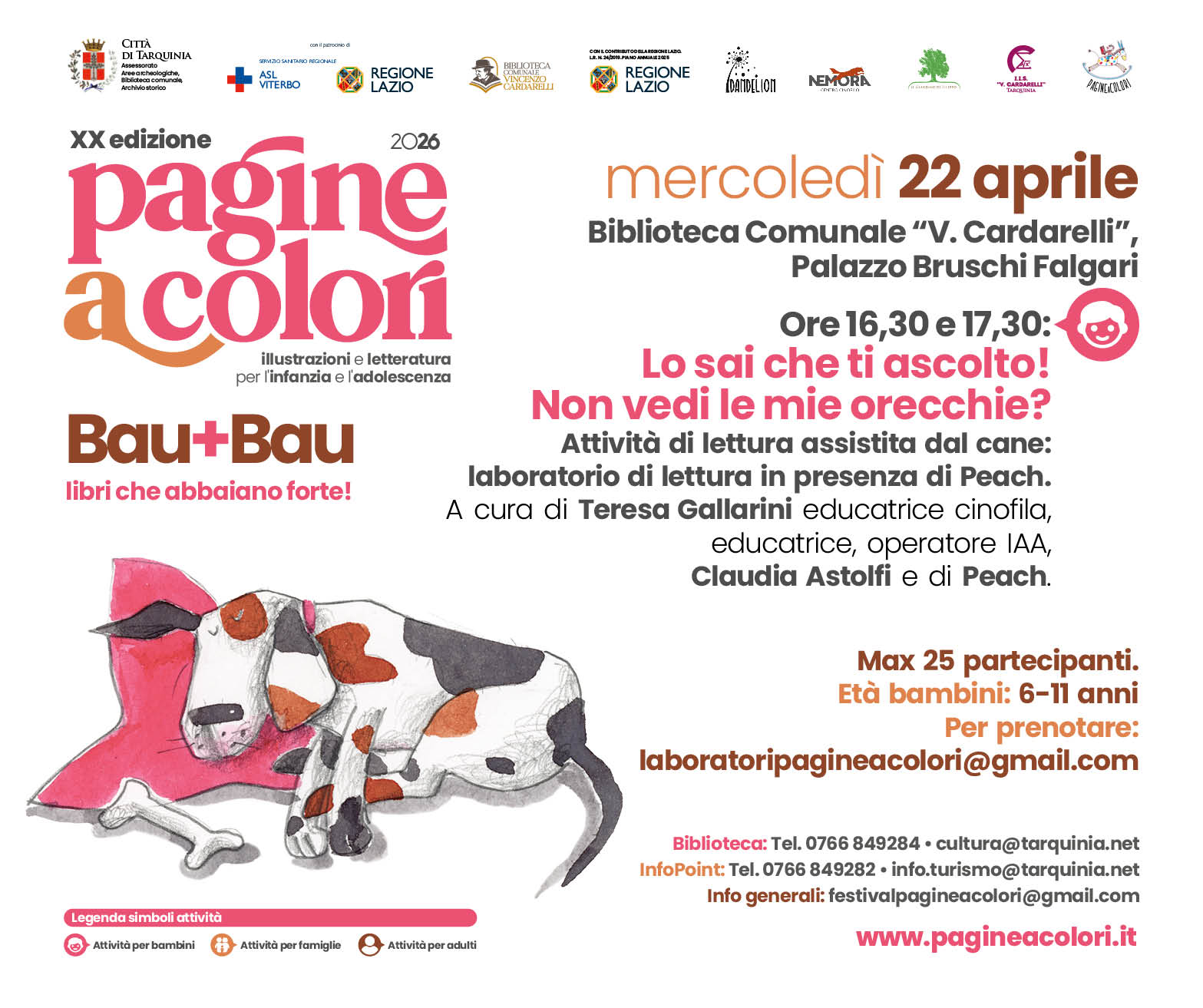 “Lo sai che ti ascolto! Non vedi le mie orecchie?”: a Tarquinia laboratorio di lettura con il cane Peach