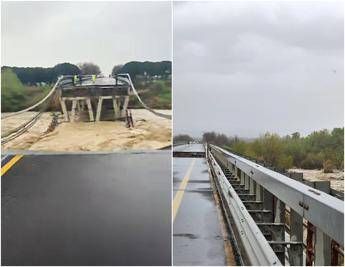 Maltempo, crolla ponte sul fiume Trigno: traffico interrotto sull’Adriatica tra Abruzzo e Molise