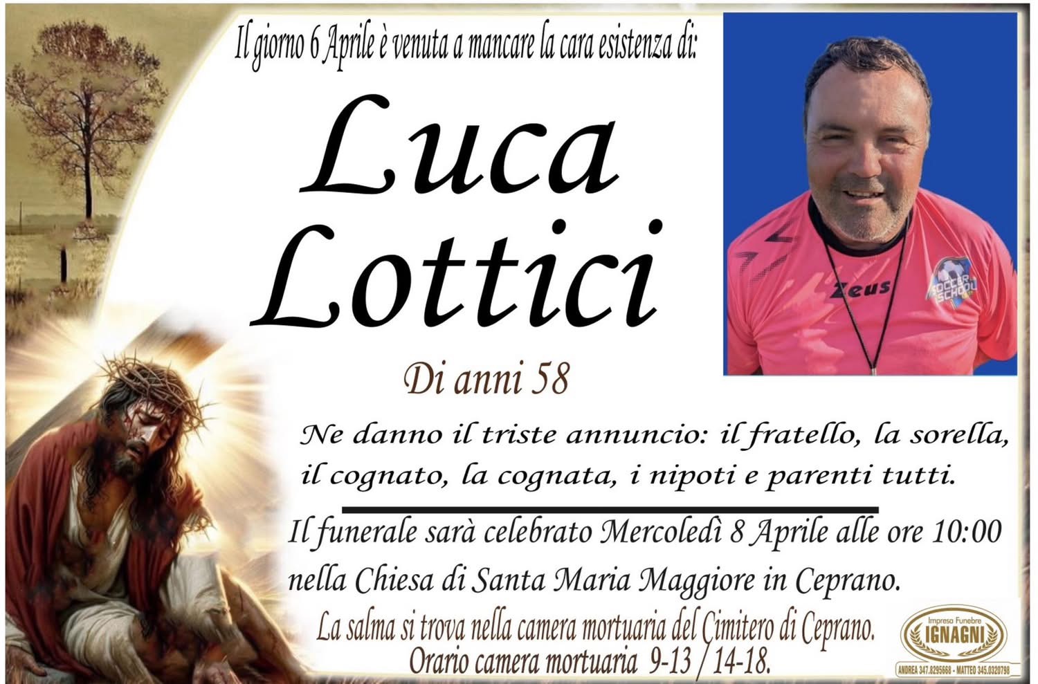 Tragedia a Ceprano: Luca Lottici muore in un incidente in moto
