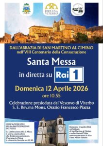 Su Rai 1 la celebrazione della Santa Messa dall’Abbazia di San Martino al Cimino con il vescovo Piazza