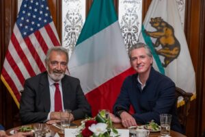 Regione Lazio – Francesco Rocca incontra il governatore californiano Gavin Newsom (FOTO)