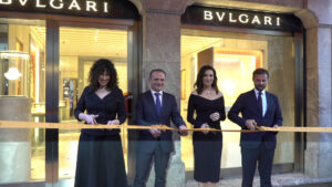 Luisa Ranieri a Taormina per il taglio del nastro della nuova boutique Bvlgari