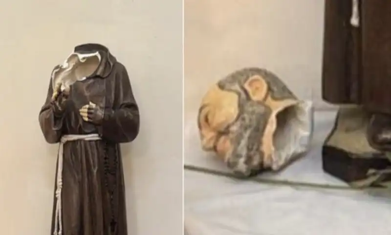 Frosinone – Fede e vandalismo in Ciociaria: l’ombra di una “fanatica” dietro la statua decapitata di Padre Pio