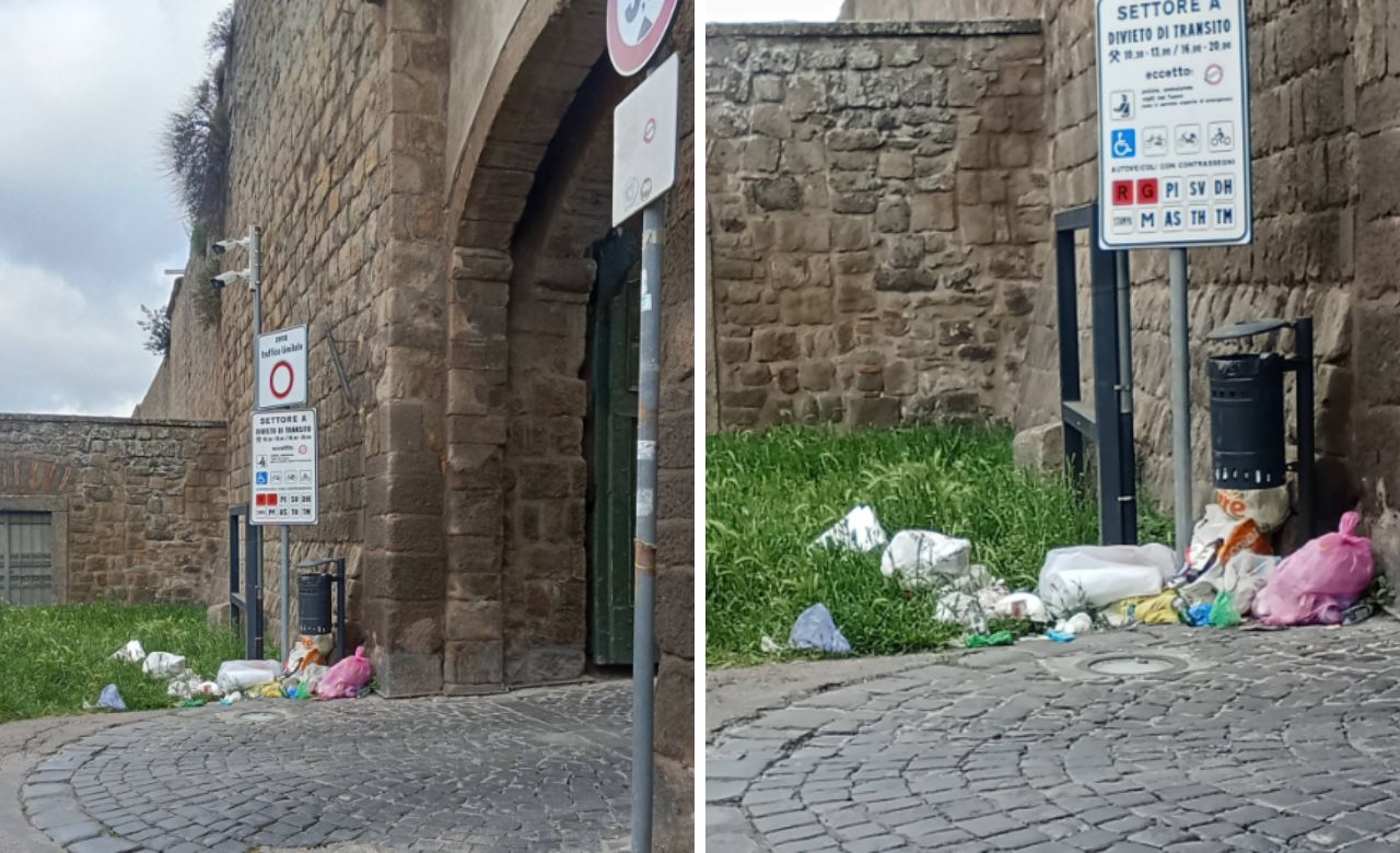 Viterbo – Porta di Pianoscarano lordata dagli incivili, i cittadini chiedono intervento: “Ci sono le telecamere, usiamole o togliamole”