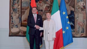 Meloni incontra il primo ministro del Governo di Unità Nazionale libico