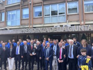 Festa giallazzurra in Regione: Francesco Rocca riceve e premia il Frosinone delle meraviglie