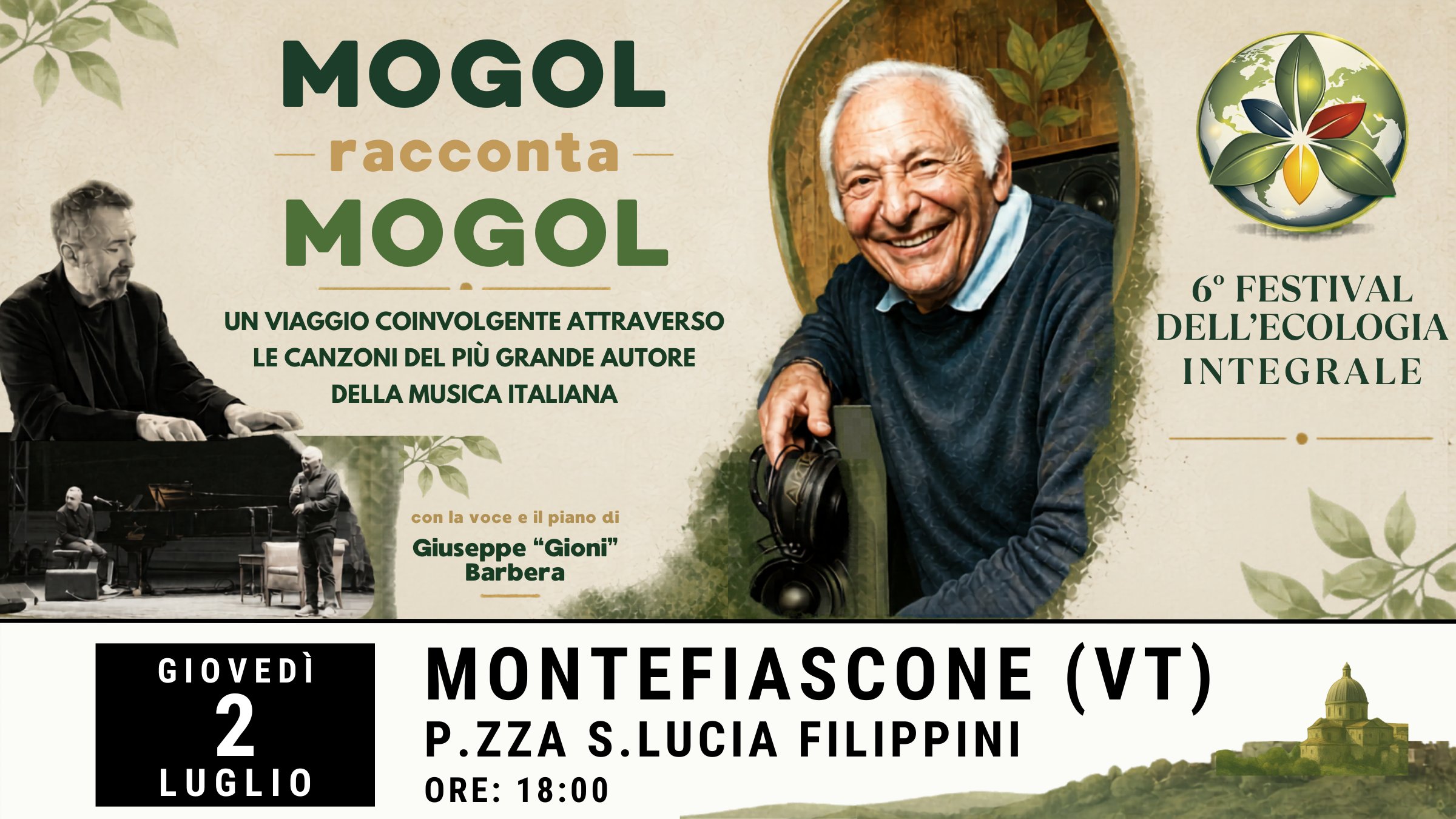 Mogol apre il Festival dell’Ecologia a Montefiascone