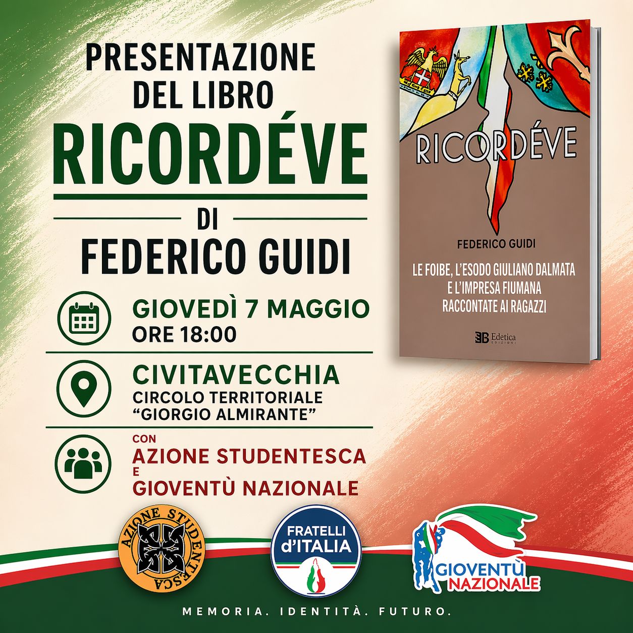 Civitavecchia – Fratelli d’Italia presenta il libro “Ricordéve” di Federico Guidi”
