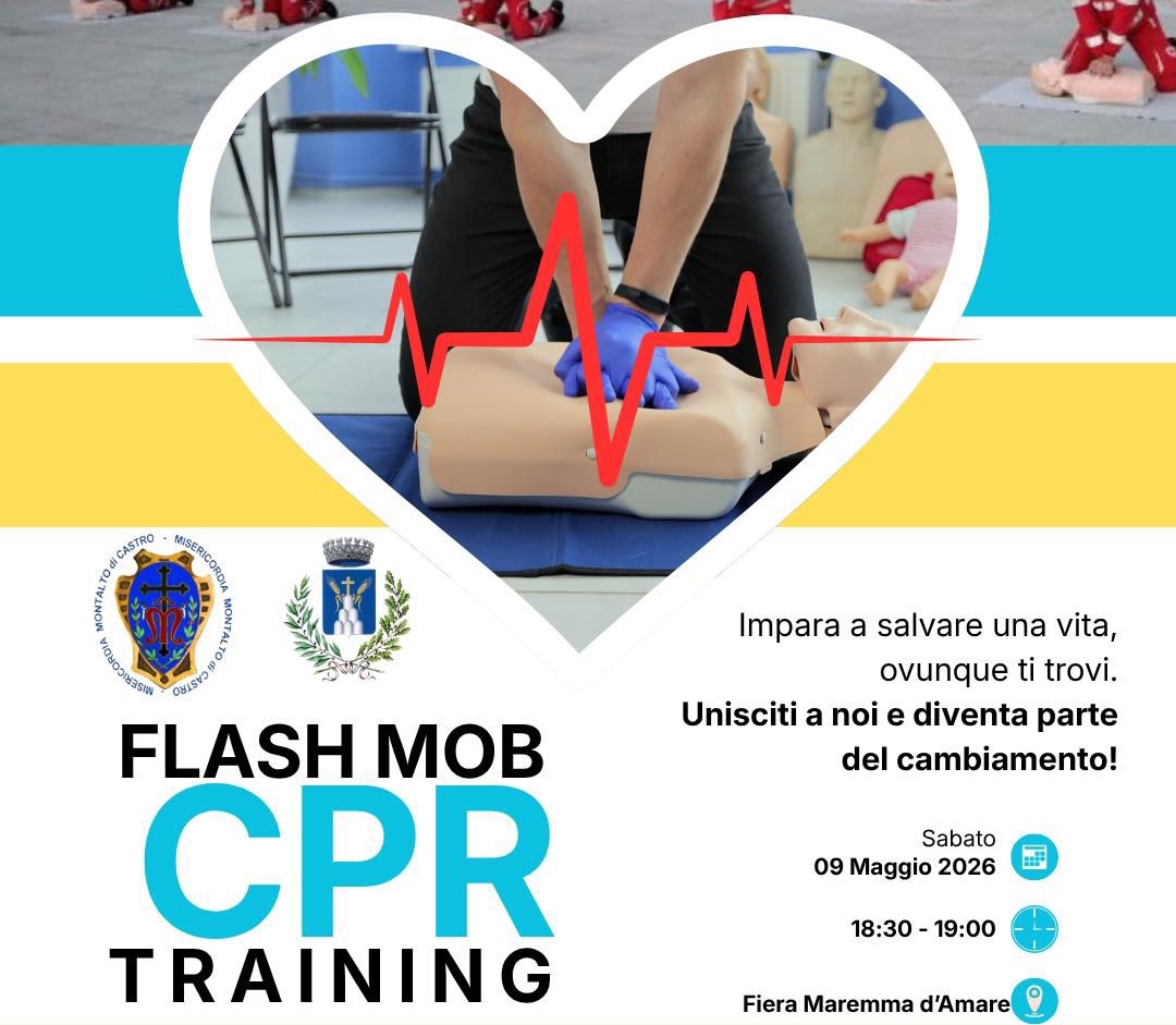 Flashmob per il primo soccorso a Montalto di Castro: iniziativa della Misericordia alla Fiera Maremma d’Amare