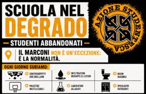 Civitavecchia – Azione Studentesca: “Istituto Marconi nel degrado: studenti lasciati soli, Città Metropolitana intervenga subito”