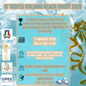 Fiamme Oro – Conto alla rovescia per il VI Trofeo Italiano Beach Rugby 2026