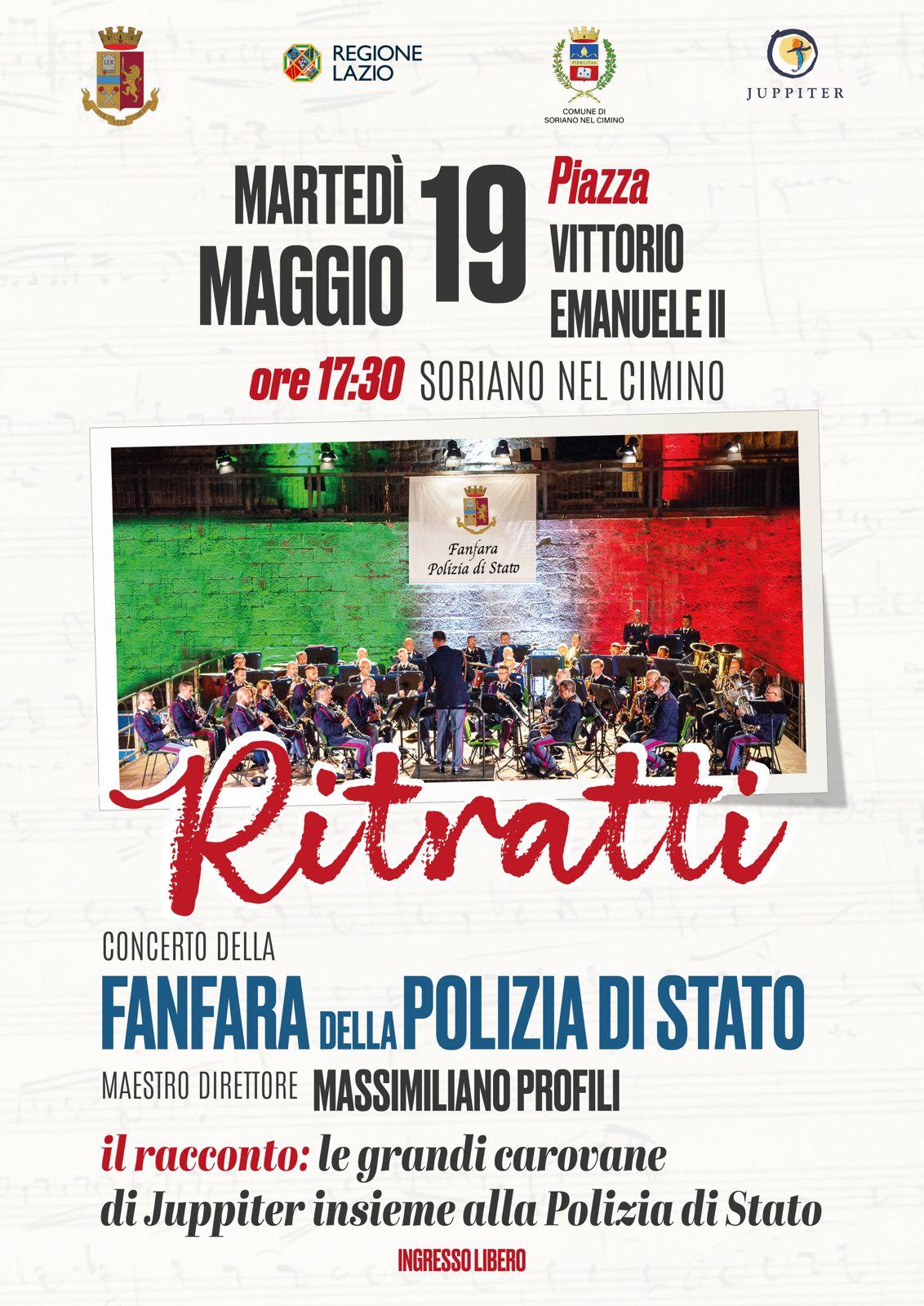 Soriano – Appuntamento musicale con la Fanfara della Polizia di Stato in concerto