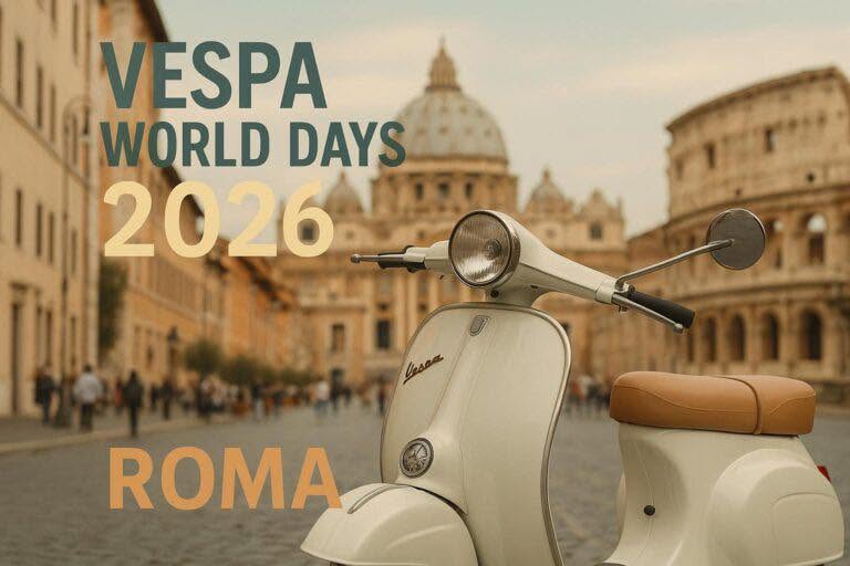 Viterbo – Raduno di vespisti da tutta Europa per gli 80 anni del mitico scooter Piaggio
