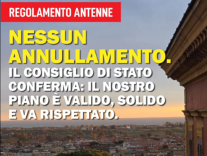 Cerveteri – Consiglio di Stato conferma legittimità Regolamento su antenne. Gubetti: “Verità è ora nero su bianco”