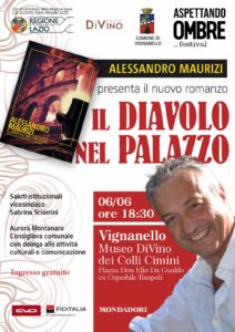 A Vignanello Alessandro Maurizi presenta il secondo giallo storico Mondadori “Il diavolo nel palazzo”