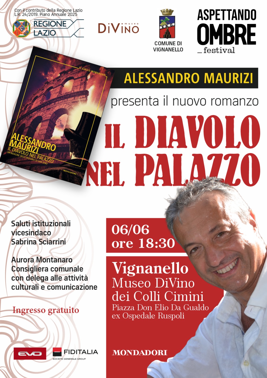 A Vignanello Alessandro Maurizi presenta il secondo giallo storico Mondadori “Il diavolo nel palazzo”