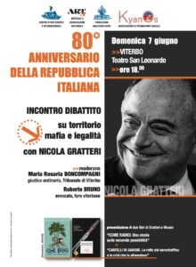 Viterbo – Nicola Gratteri al San Leonardo per la presentazione dei libri “Cartelli di sangue” e “Come radici”