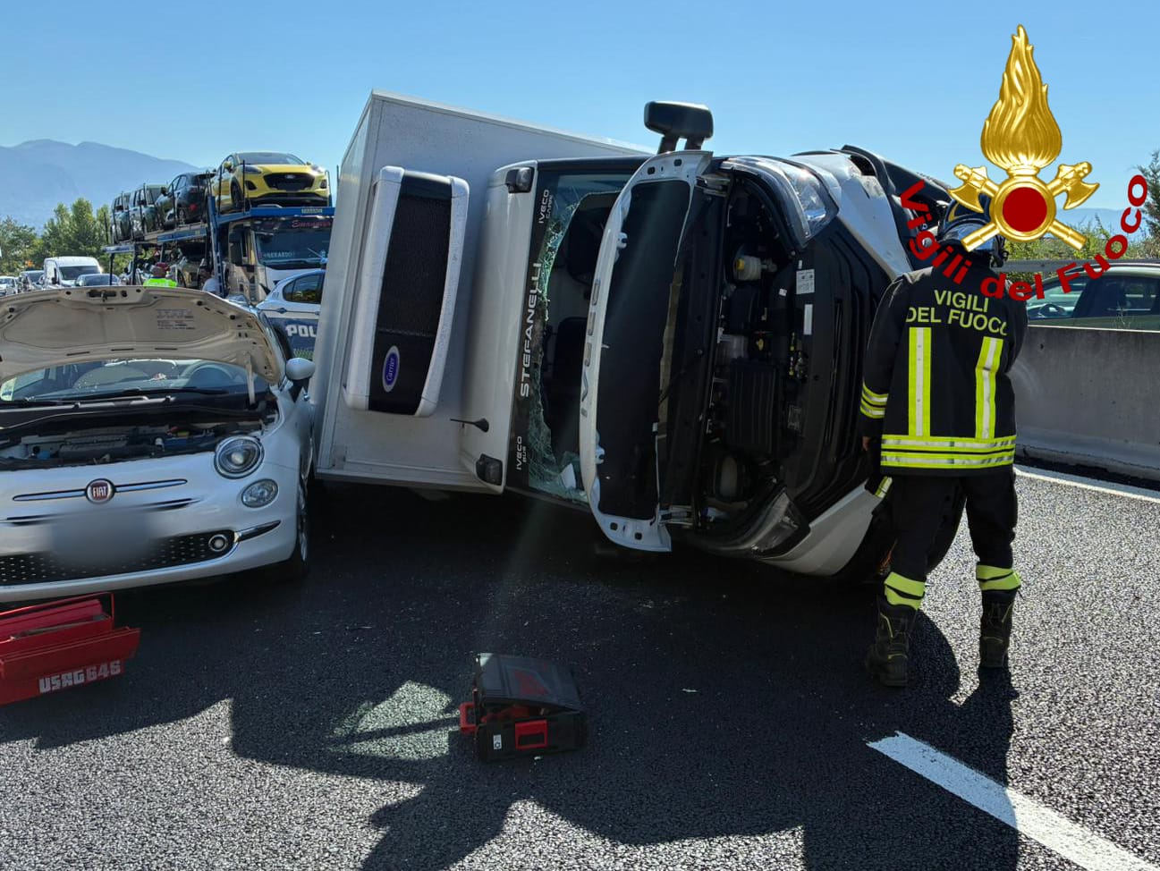 Brutto incidente sul raccordo Terni-Orte all’altezza di Narni, traffico in tilt