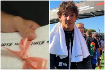 Formula 1, regalo speciale per Antonelli: un asciugamano firmato… Kim Kardashian