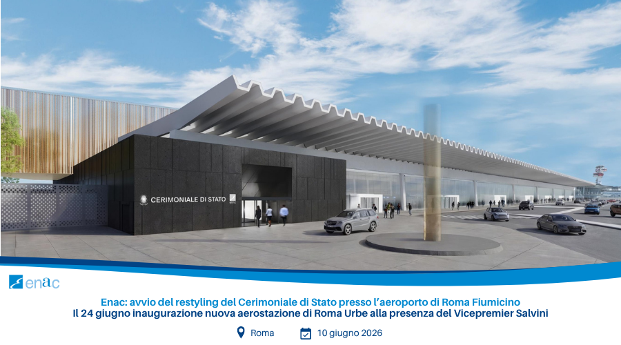 Fiumicino – Al via il progetto di restyling del Cerimoniale di Stato Enac. Spazio anche alla mobilità aerea regionale