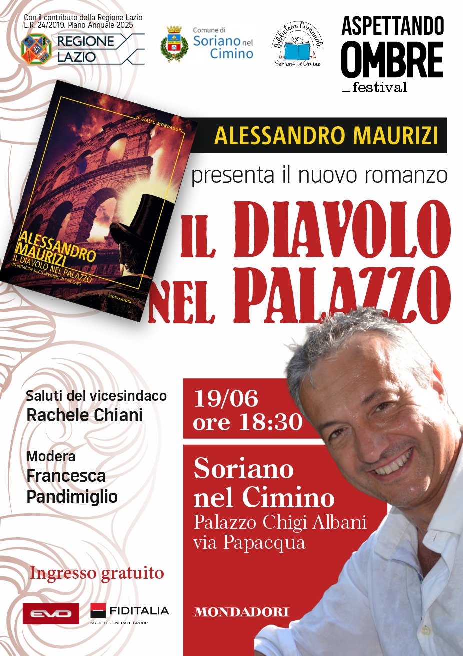 A Soriano Alessandro Maurizi presenta il secondo giallo storico Mondadori “Il diavolo nel palazzo”