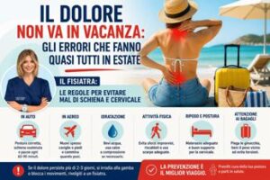 In estate il dolore non va in vacanza. Le regole della fisiatra “per evitare mal di schiena e cervicale”