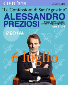 Bagnoregio – Alessandro Preziosi apre Civit’Arte con “Le confessioni di Sant’Agostino”