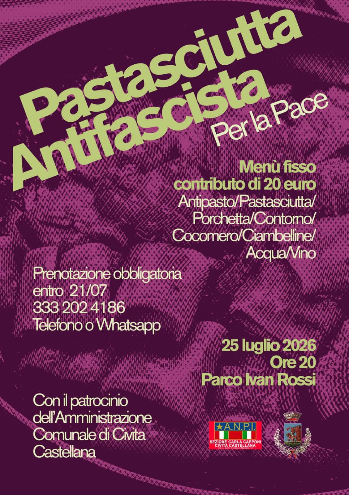 Civita Castellana – Pastasciutta antifascista, è polemica sul patrocinio concesso dal Comune