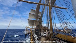 La Nave Amerigo Vespucci lascia Manhattan e viaggia verso Boston