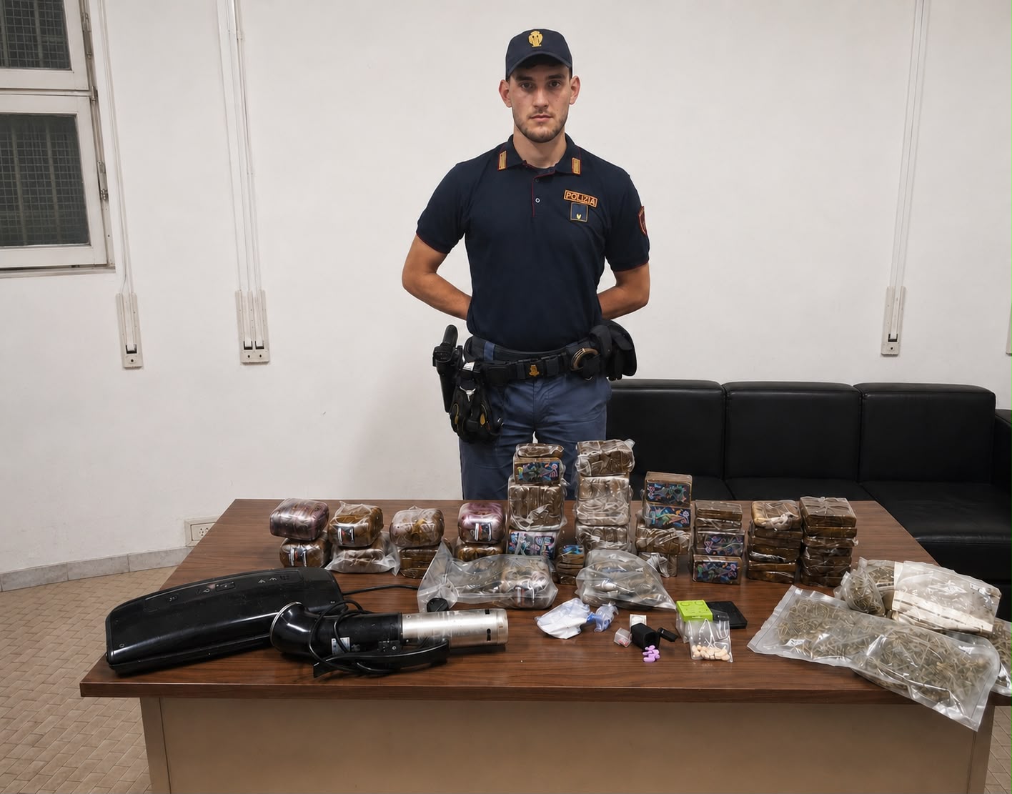 Riano – Villa trasformata in base di stoccaggio della droga: panetti conservati in frigo e cannabis coltivata in giardino, sequestrati 24 chili di stupefacente