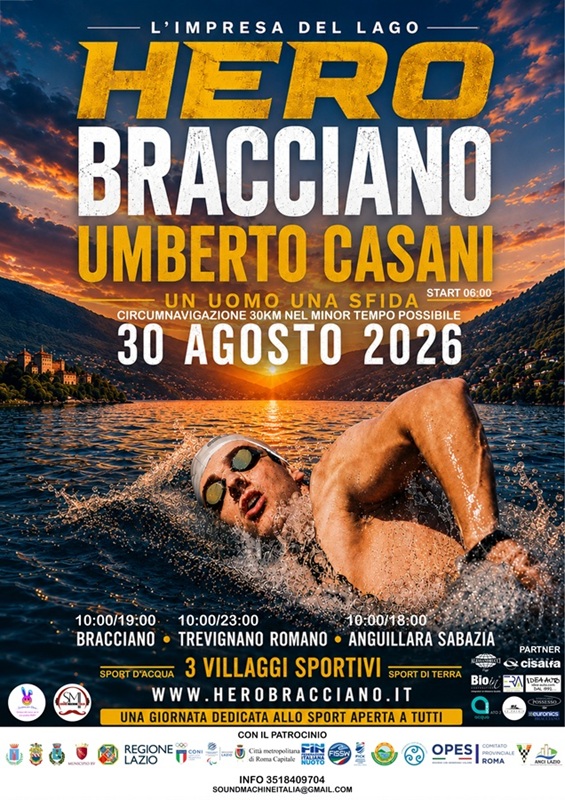 Villaggio dello sport e sfida a nuoto per Hero Bracciano e Umberto Casani