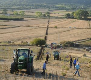 Martina Marchi alla guida dell’aratro, prima tiratrice del “solco dritto” di Valentano