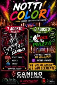 Canino si prepara alle “Notti a Colori”: due serate tra musica, spettacoli e street food in piazza