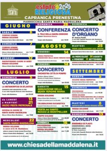 Capranica Prenestina, il Concerto di Ferragosto torna nel Tempio della Maddalena