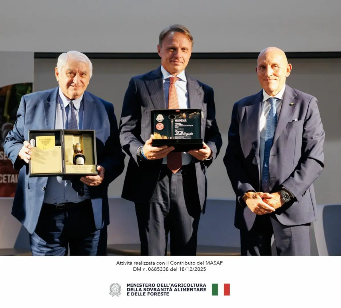Le Terre del Balsamico, consegnate le Chiavi dell’Acetaia d’Italia a Lollobrigida
