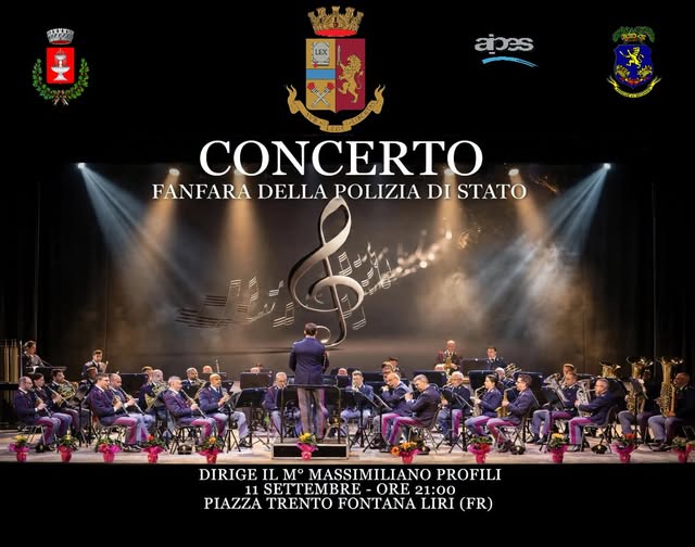 Fontana Liri – Domani il concerto della Fanfara della Polizia di Stato in Piazza Trento