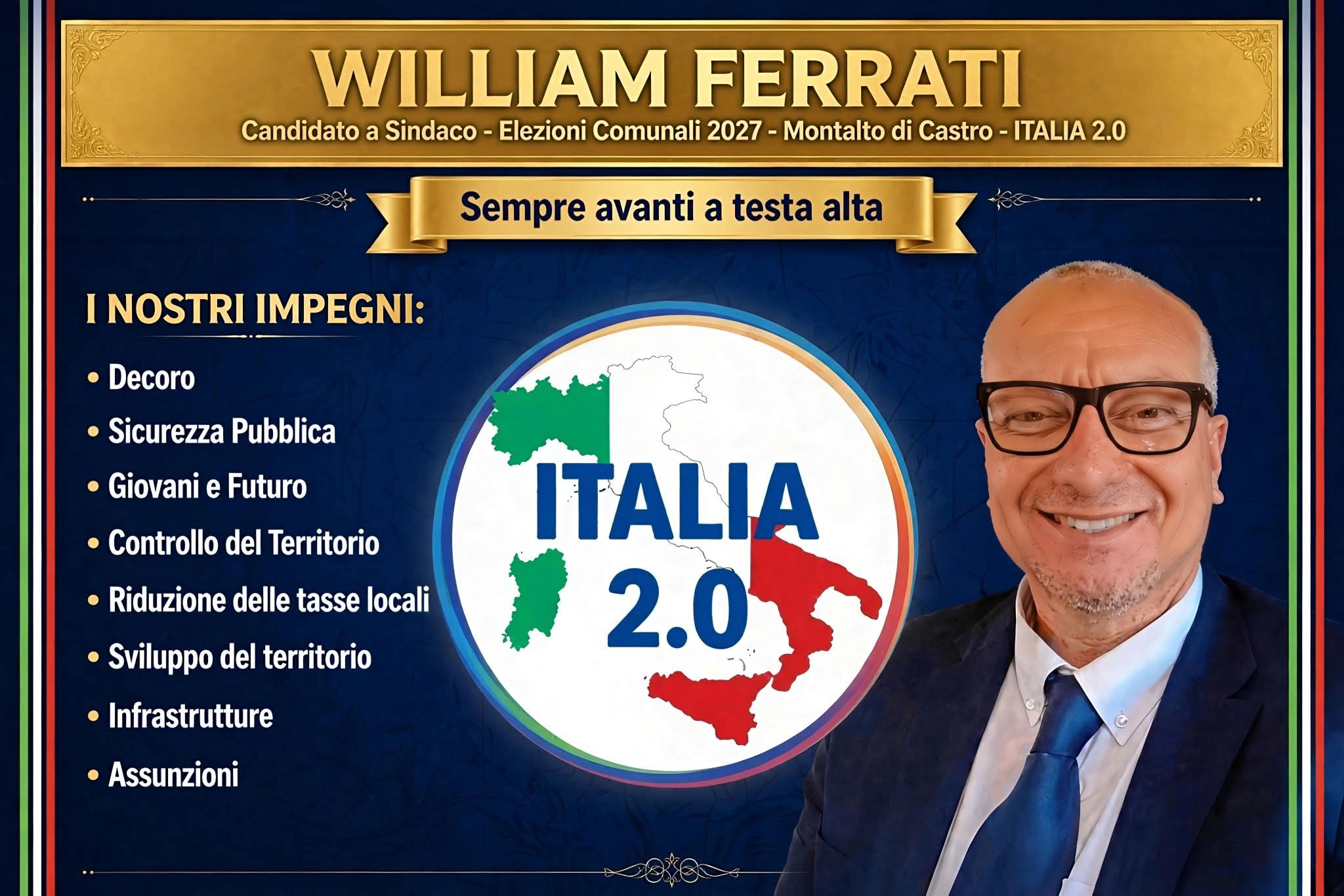 William Ferrati candidato sindaco a Montalto di Castro con Italia 2.0