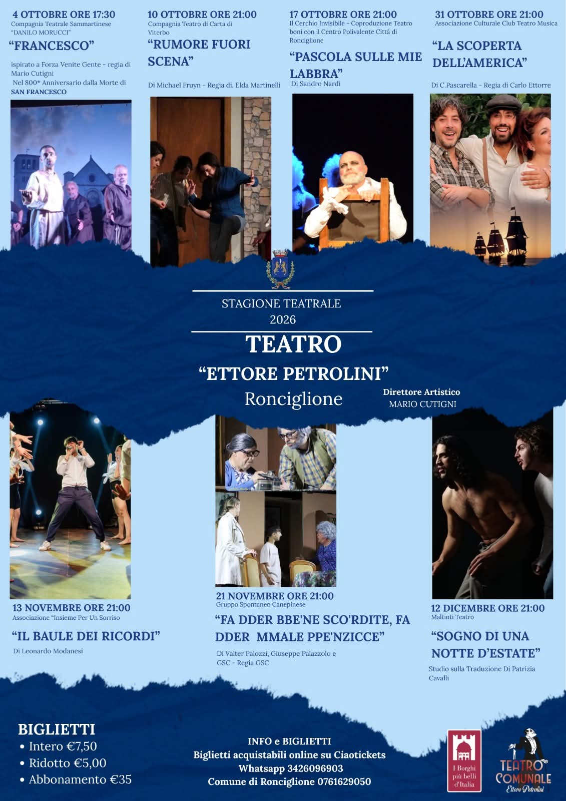 “Francesco – Il Musical 2026” dà il via alla nuova stagione teatrale del Petrolini di Ronciglione