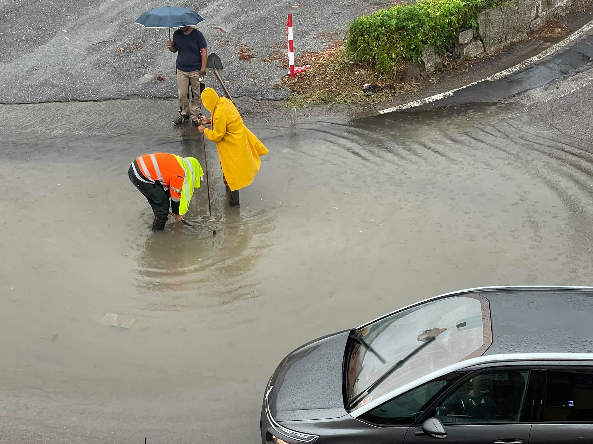 Orte – Forti temporali, allagamenti tra centro abitato, scuole e campo sportivo (FOTO)