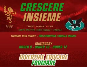 Rugby – “Crescere Insieme”, Fiamme Oro e L’Aquila a braccetto nel settore propaganda