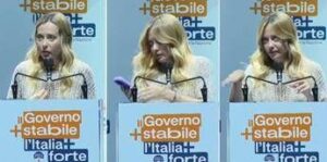 Meloni, la telefonata e il discorso interrotto a Bari: “È mia figlia, scusate…”